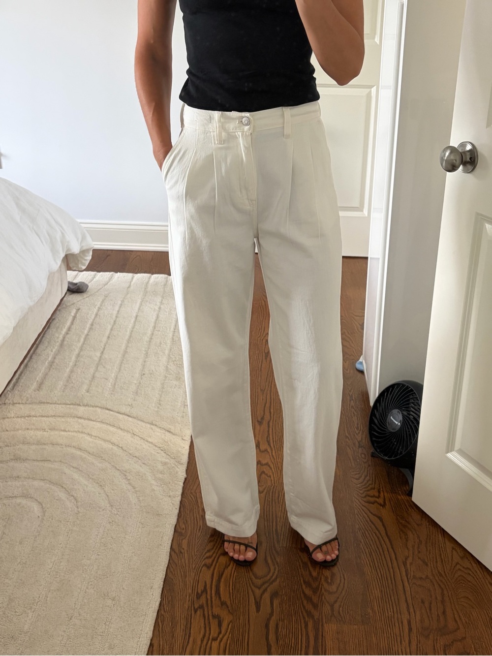 Madewell Baggy Straight Trouser Jeans - Size 23 - Ecru